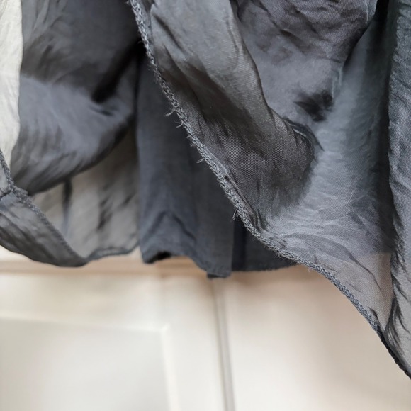 Gigi Moda Italy Gray Silk Midi Dress Minimalist Quiet Luxury Stretch One Size - Picture 7 of 11